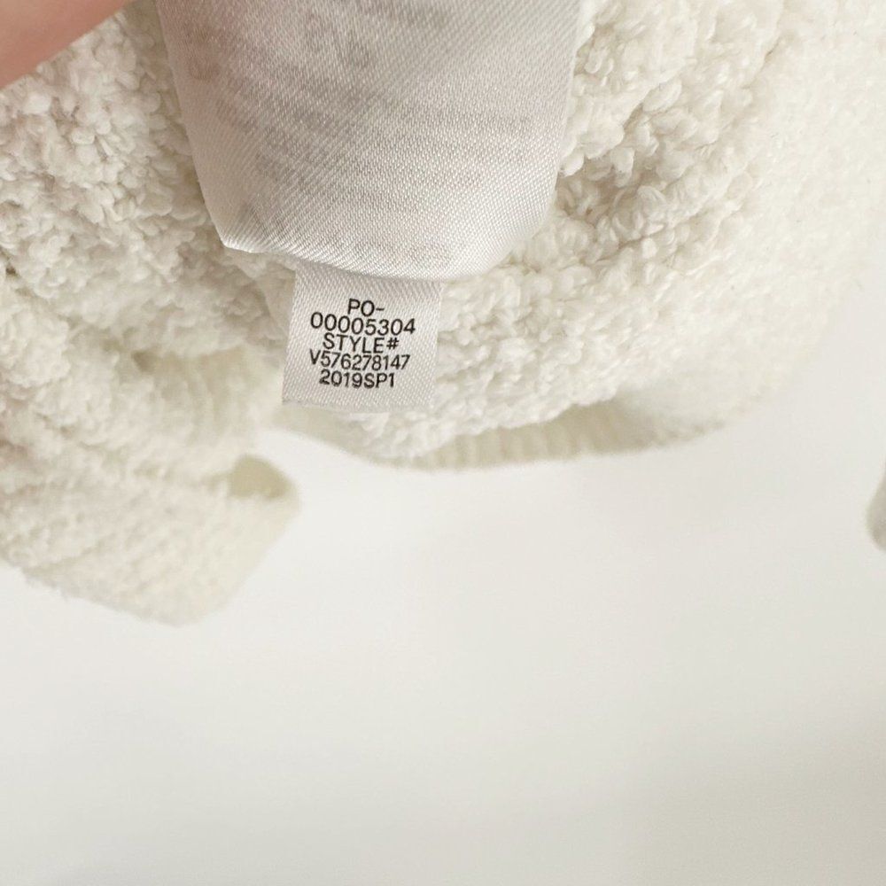 Vince Textured Tunic V Neck Sweater Boucle Knit Oversized White Women's Small - Picture 7 of 7